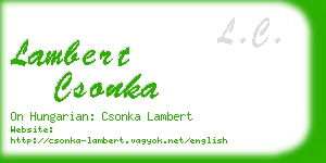 lambert csonka business card
